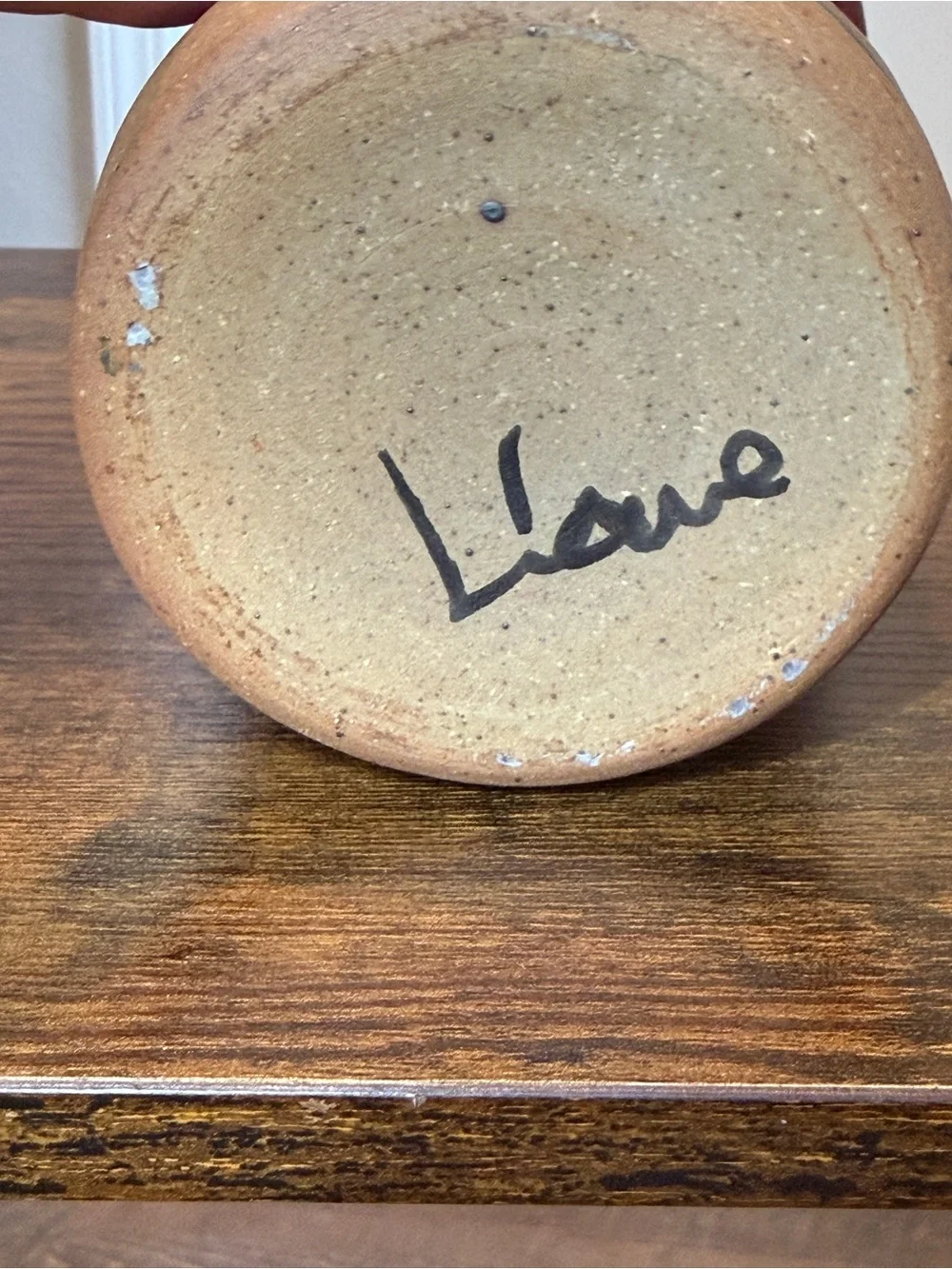 Vintage Signed Lowe Studio Pottery Vase Crock | Oxblood Red & Teal Stoneware